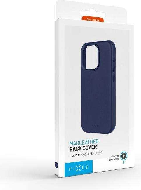 Produktbild Fixed Fixiertes MagLeather | Rückseite | Apfel | iPhone 16 Plus | Leder | Blau (Apple iPhone 16 Plus)