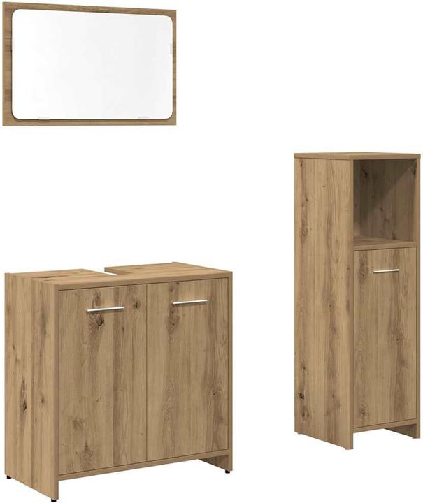 Produktbild vidaXL 3-tlg. Badmöbel-Set Artisan-Eiche Holzwerkstoff