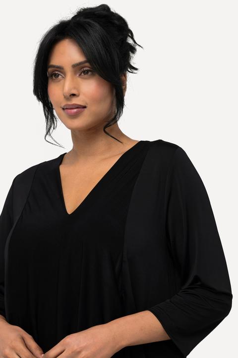 Produktbild Ulla Popken Slinkyshirt, Lagenoptik, A-Linie, V-Ausschnitt, 3/4-Arm (50, 52)