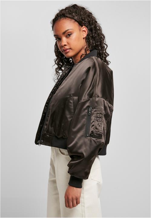 Actual product image Urban Classics Ladies Short Oversized Satin Bomber Jacket (4XL)