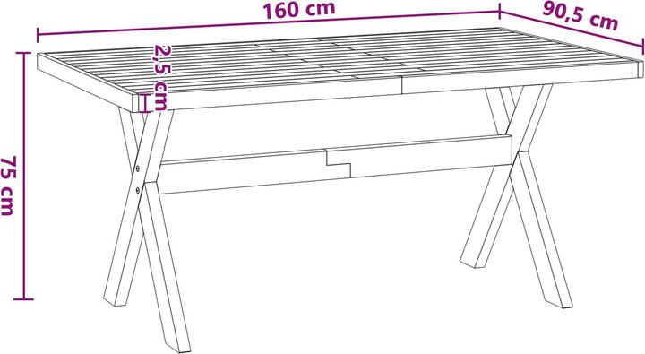 Produktbild vidaXL Esstisch (160 x 90.50 x 75 cm)