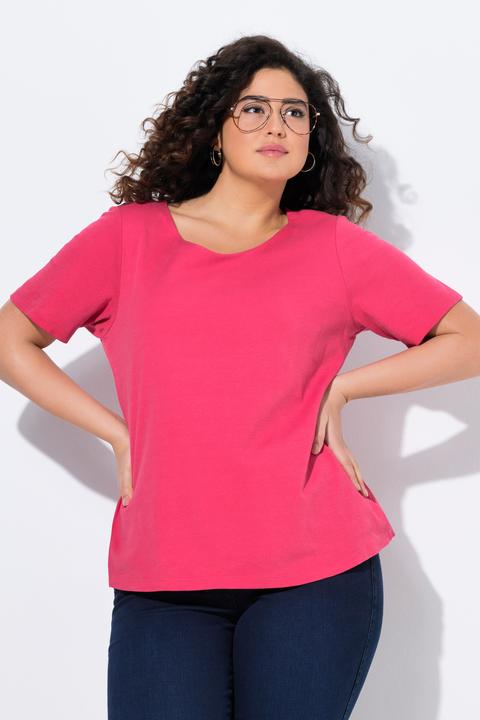 Produktbild Ulla Popken Shirt, doppellagige Vorderseite, Slim, Rundhals, Halbarm (56)