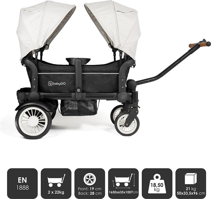 Produktbild BabyGo Cozy Rider black,beige