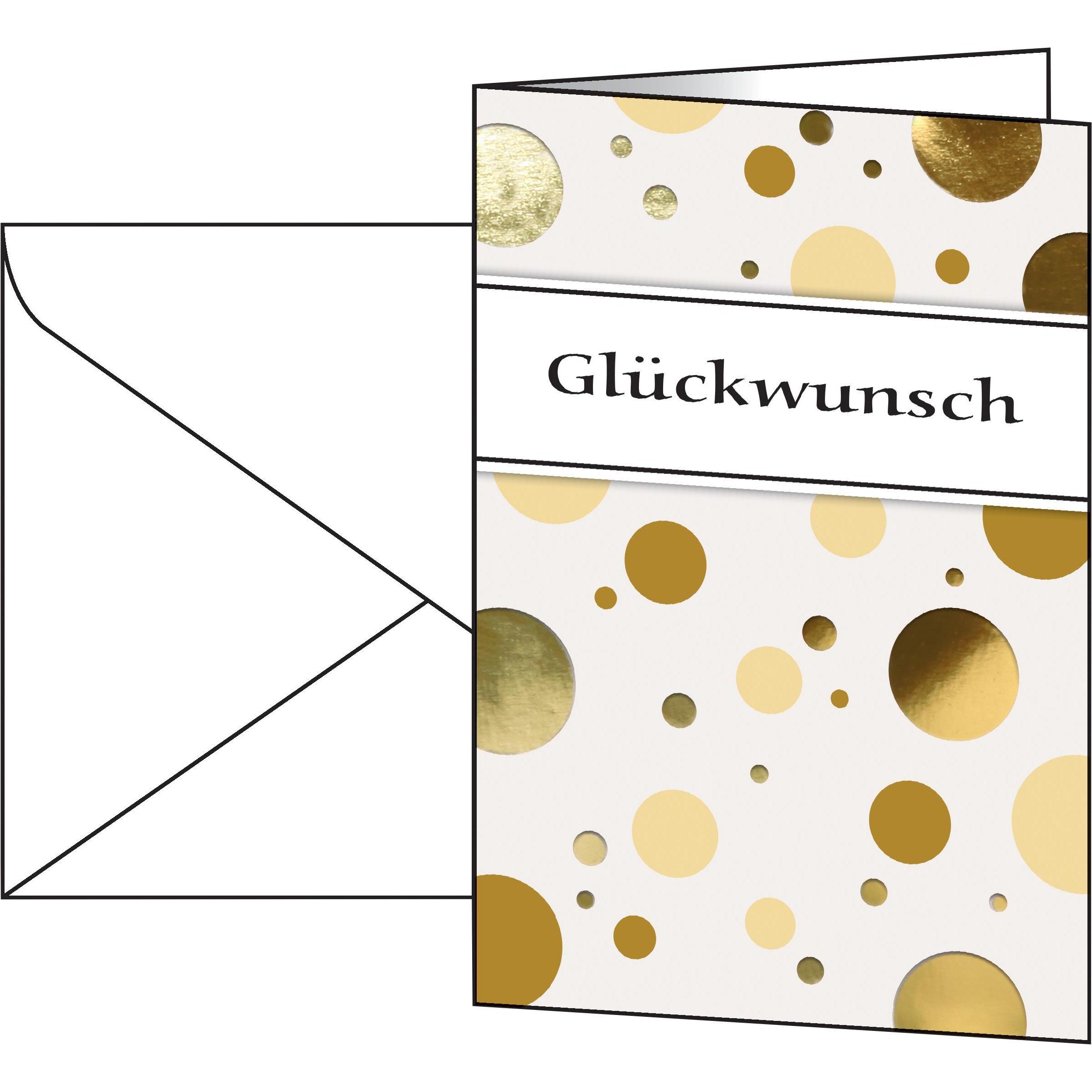 Sigel, Grusskarte + Briefpapier, 10 Glückwunschkarten Golden Bubble DIN A6 (10 Stk.)