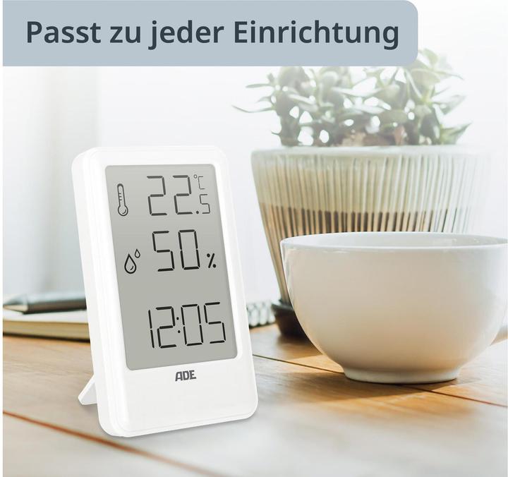 Actual product image ADE Weather station thermo-hygrometer 11 cm, white, functions