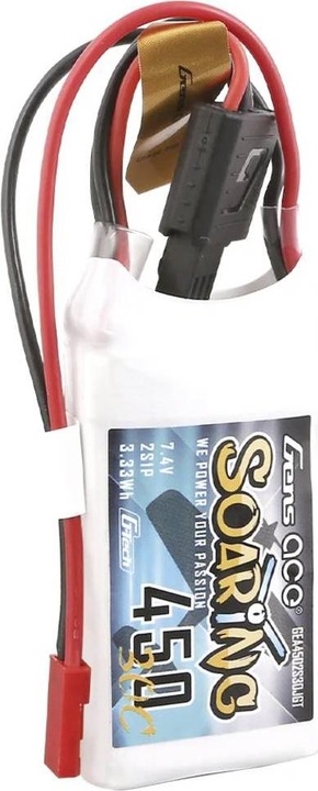 Actual product image Gens Ace Battery G-Tech Soaring 450mAh 7.4V 30C 2S1P JST-SYP (7.40 V, 450 mAh)
