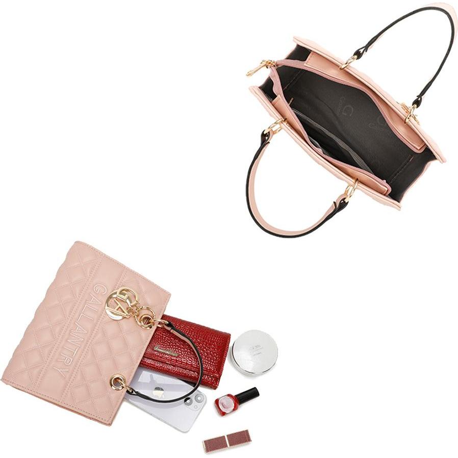 Thumbnail - Gallantry, Tasche, La Matelassé Shiny Handtasche aus Kunstleder, Rosa, (15 l)