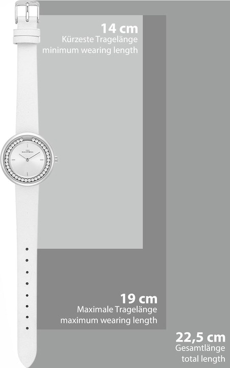 Immagine prodotto Orologio al quarzo da donna perla in vera pelle bianca - 32220 (Orologio da polso analogico, 32 mm)