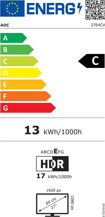 Energy Label AOC 27E4CV (1920 x 1080 pixels, 27")
