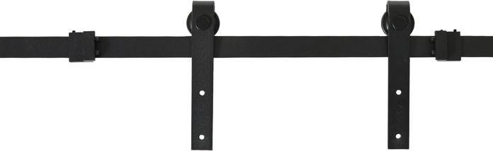 Immagine prodotto Swisshandel24 Sistema di porte scorrevoli Binario di scorrimento Ferramenta per porte doppie in legno Accessori