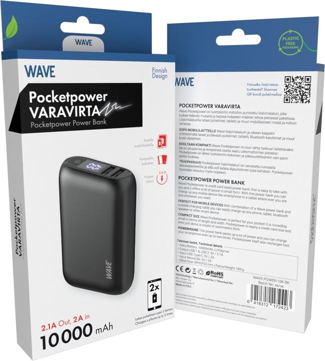 Actual product image Wave Pocketpower Power Bank, 10,000 mAh, black (10000 mAh)
