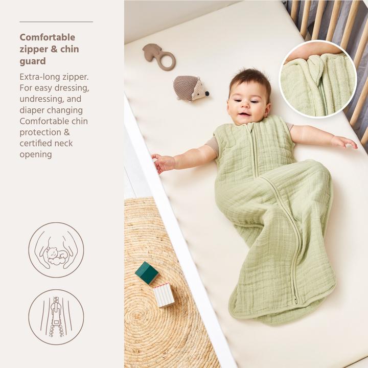 Produktbild Meyco schlafsack - pre-washed musselin (70 cm, 0.5 TOG, Frühling, Sommer)