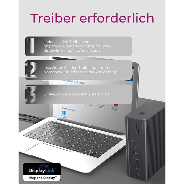Produktbild Icy Box IB-DK2262AC (USB-C, 3 Ports)