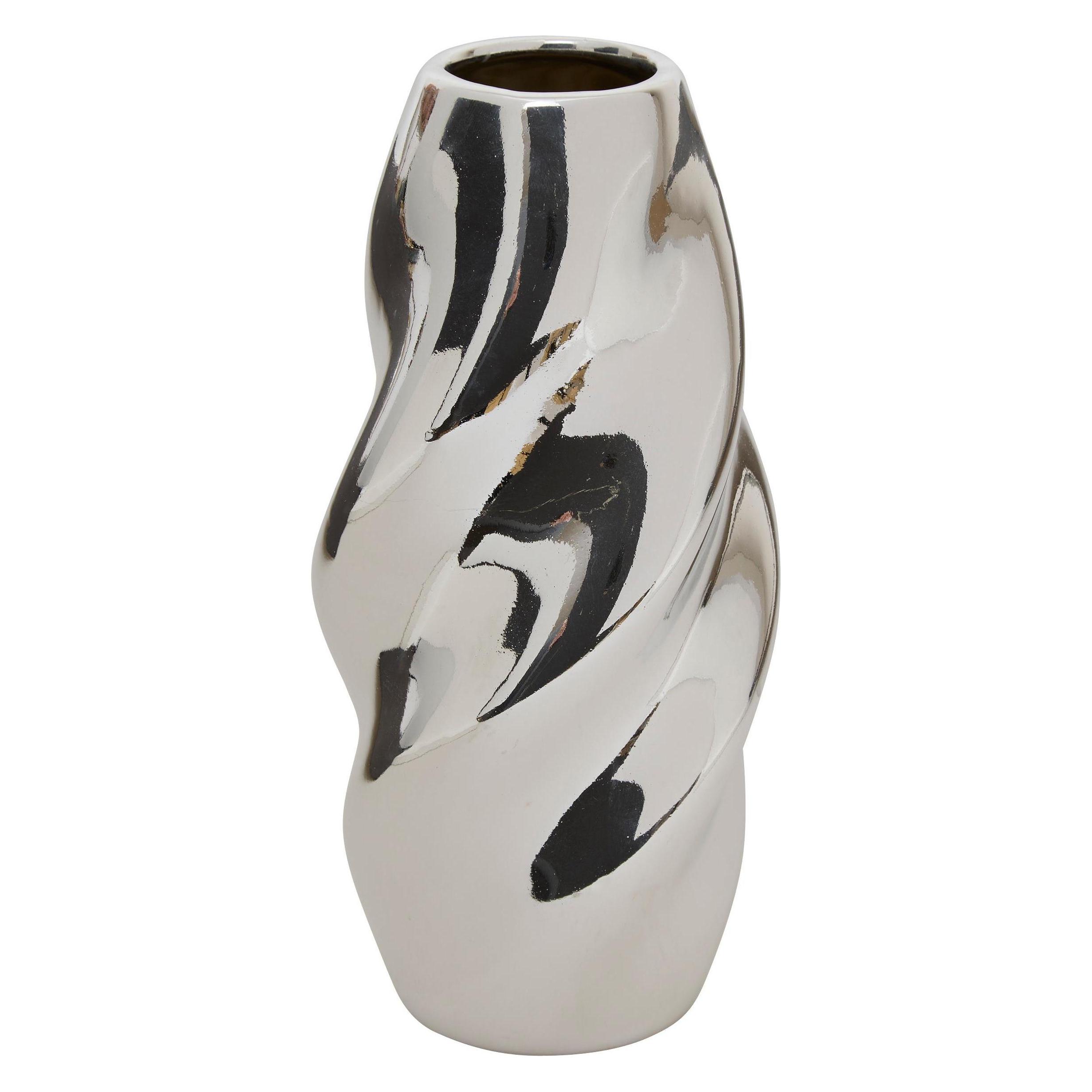 Atmosphera, Vaas, Vase Twisted 210137, 21 Cm, Silver