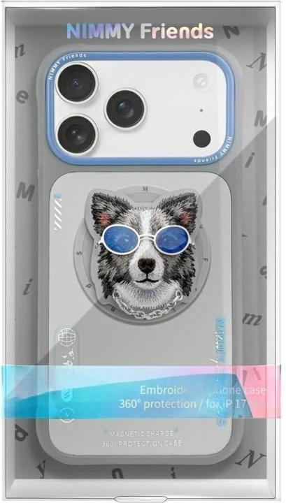 Produktbild Nimmy Etui Glasses Cool Dog MagSafe do iPhone 17 Pro Max szary (Apple iPhone 17 Pro Max)