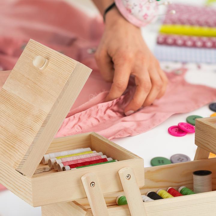 Actual product image Relaxdays Sewing box wood