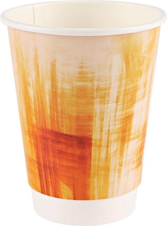 Hygostar Disposable beaker, 0.3 litre, orange, made of hard paper, retains its shape even with hot drinks (25x)