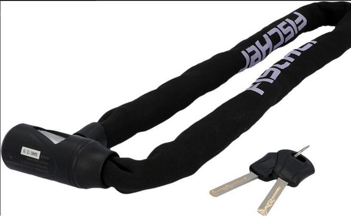 Produktbild Fischer die fahrradmarke 50463 Unisex – Erwachsene Kettenschloss Neopren 100cm 6mm Schlüssel (100 cm)