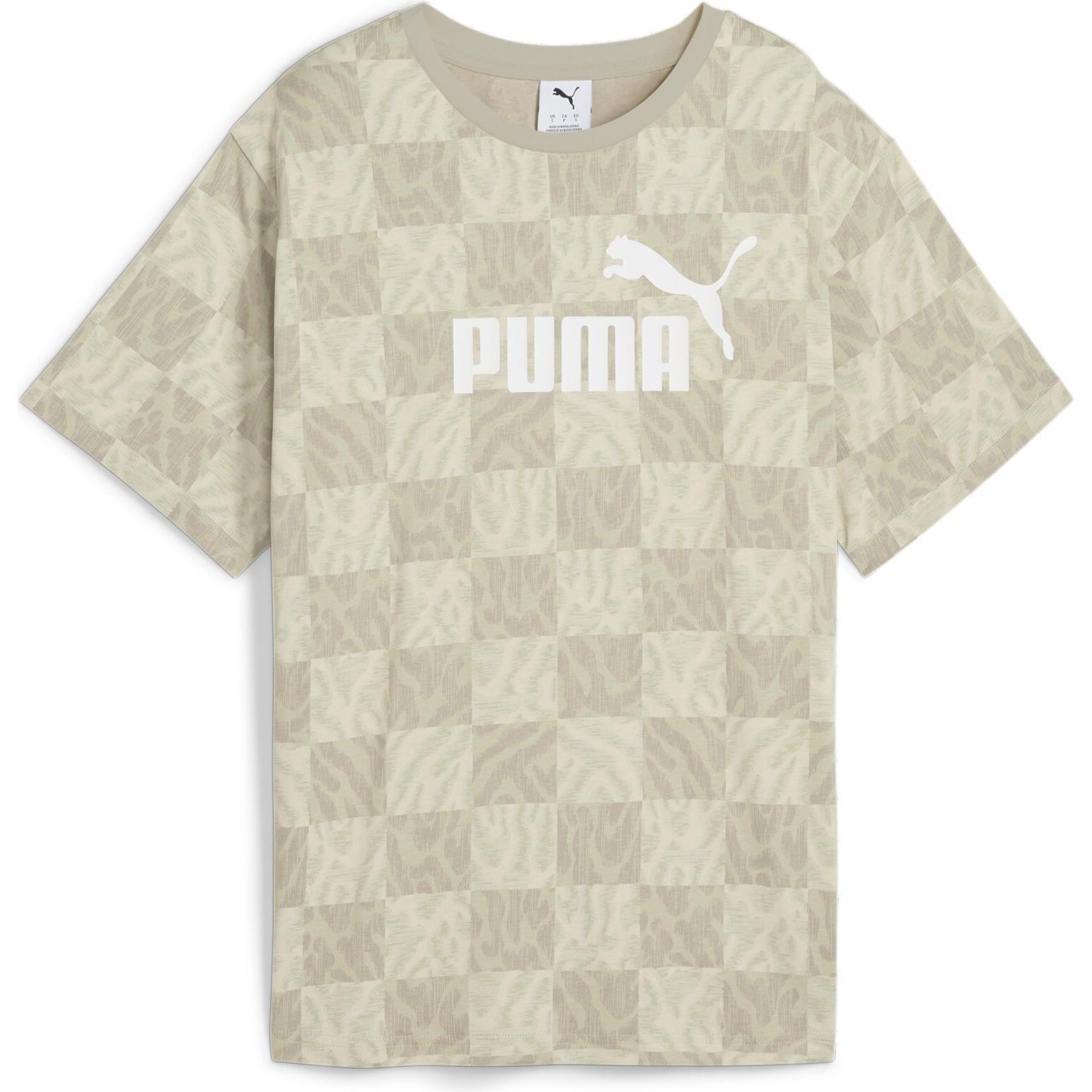 Puma, Damen, Sportshirt, ESS GRAPHIC Relaxed AOP Tee (S), Weiss, S
