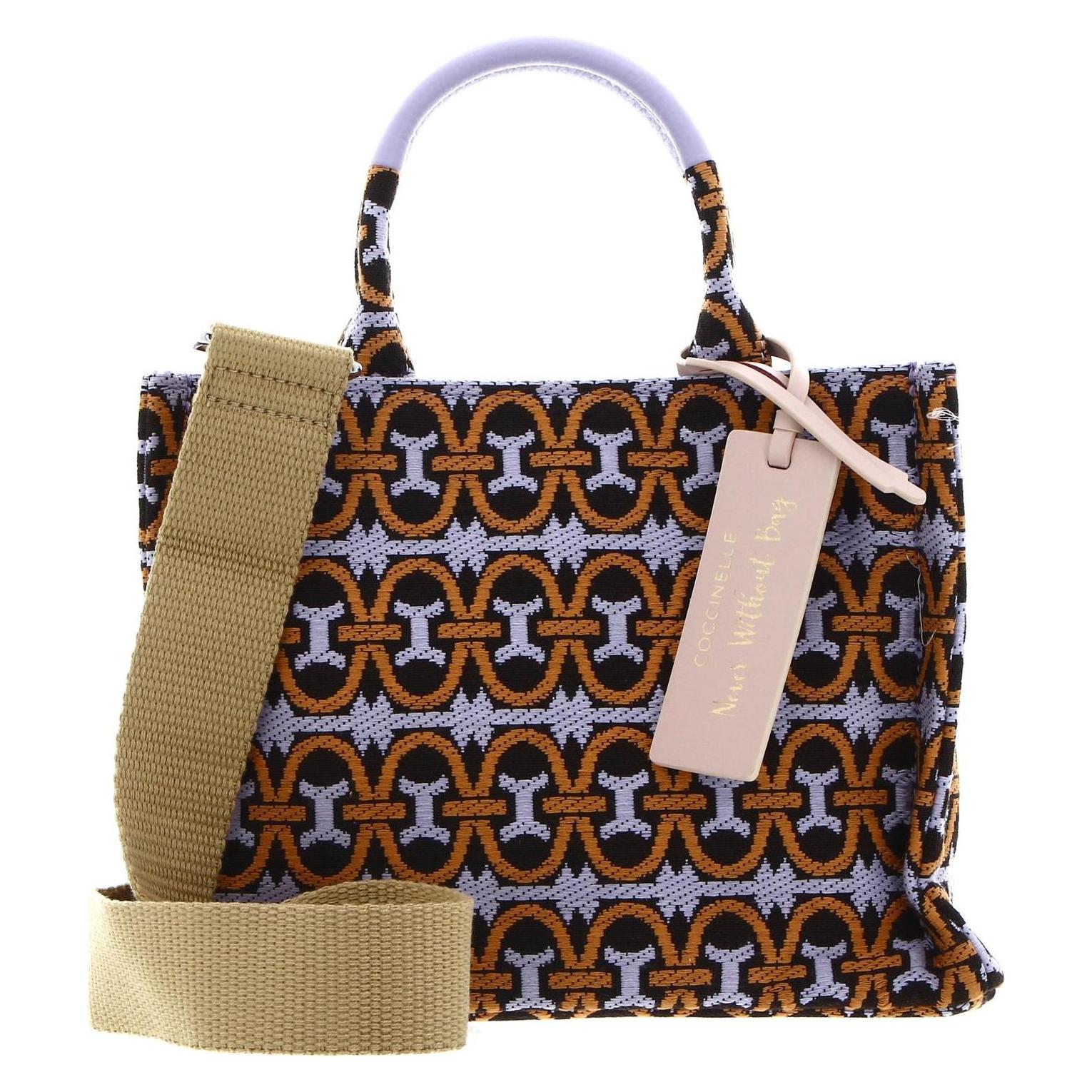 Coccinelle, Damen, Handtasche, Never Without Bag Monogra Handbag Jaquard Fabric, Mehrfarbig