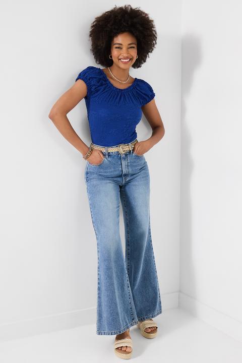 Produktbild Joe Browns Textured Jersey Top with Elasticated Neckline (48)