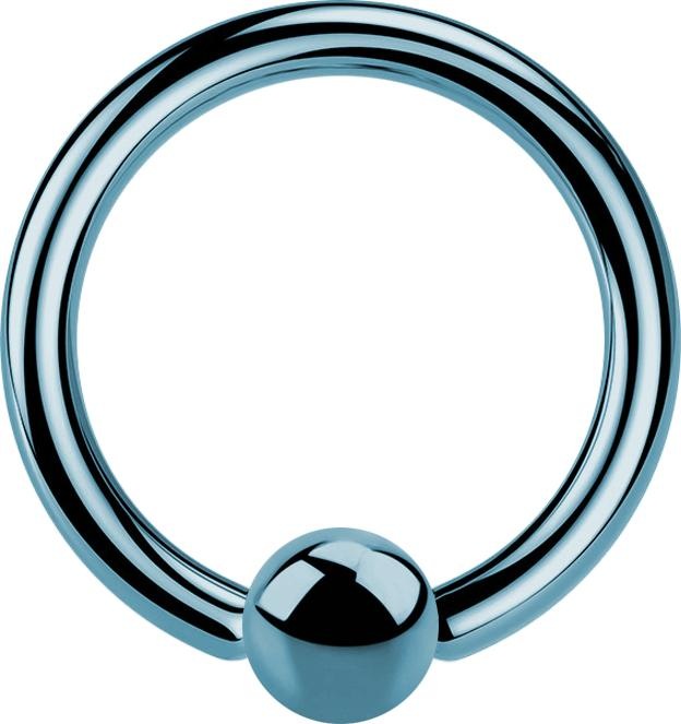 Actual product image Star Piercing Ball Closure Ring light blue with titanium layer (without brass, Surgical steel 316L)