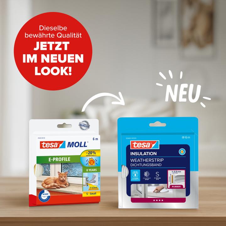 Produktbild tesa tesamoll CLASSIC E-Profil Fensterdichtung, Gummidichtung zum Isolieren