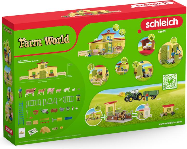 Actual product image Schleich Farm World Large Stable with Animals and Accessories