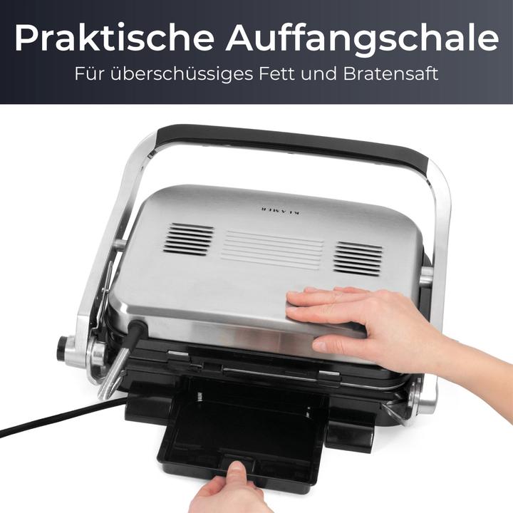 Produktbild KLAMER Kontaktgrill mit 7 Automatikprogramme 2100W starker Plattengriller