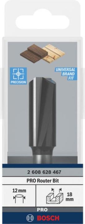 Produktbild Bosch Professional Zubehör Nutfräser, 12 mm, D1 18 mm, L 40 mm, G 81 mm