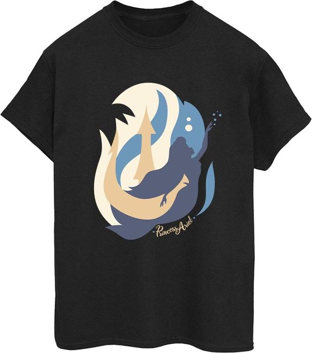 Actual product image Disney Womens/Ladies The Little Mermaid Colour Silhouettes Cotton Boyfriend T-Shirt (XXL)