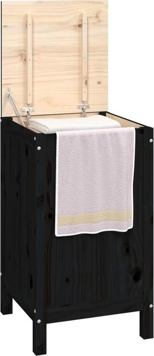 Actual product image vidaXL Laundry chest black 44x44x76cm solid wood pine laundry basket wooden chest