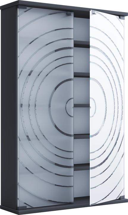 Actual product image VCM Holz CD DVD Stand Regal Glastür Tilano L (60 x 18 x 92 cm)