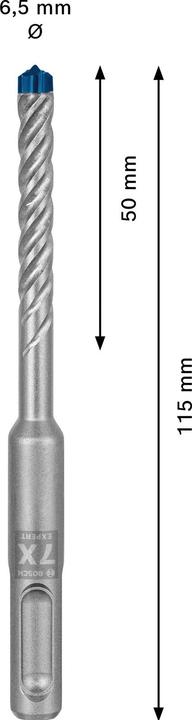 Produktbild Bosch Professional Zubehör EXPERT SDS plus-7X Hammerbohrer, 6,5 x 50 x 115 mm (6.5 Millimeter)