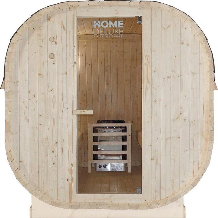 Produktbild Home Deluxe Outdoor Sauna Fasssauna FLANN XL - 184 x 220 cm für 6 Personen - Sauna mit 8kW Ofen