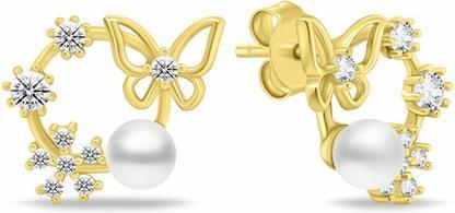 Immagine prodotto Brilio Argento - Eleganti orecchini in argento con zirconi e perle EA1053W