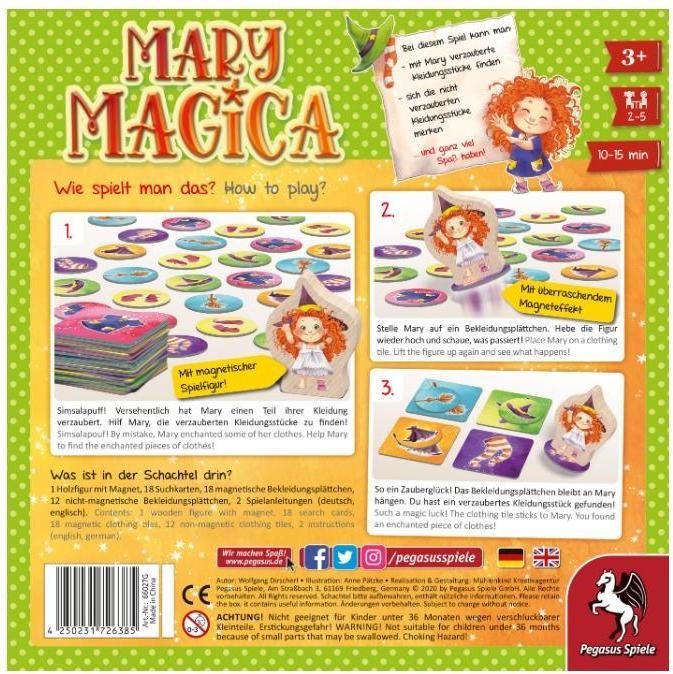 Actual product image Pegasus 66027G - Mary Magica, Board Game, for 2-5 Players, from 3 Years (English, German, 2 - 5 Players)