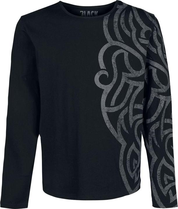 Produktbild Black Premium Langarmshirt mit grossem Ornament (XL)