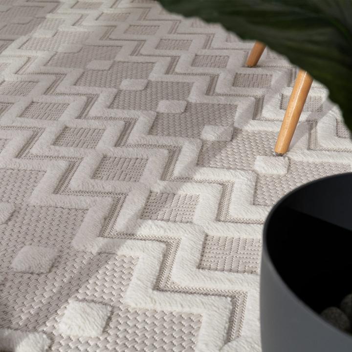 Produktbild TT Home In-& Outdoor Teppich Esszimmer Wetterfest Terrasse Ethno Skandinavisches Design (150 x 80 cm)