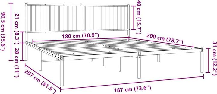 Image du produit vidaXL Bettgestell (180 x 200 cm)