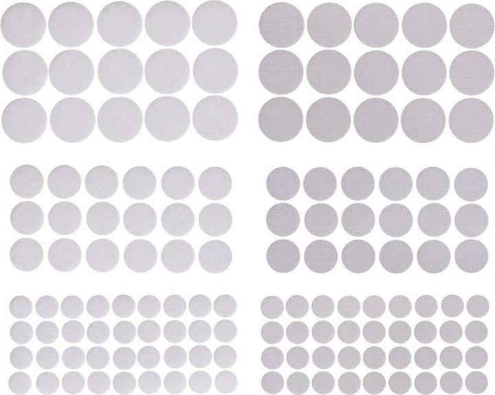 DP Craft Rundes selbstklebendes Klettband, weiss, 69 Stück, Mix