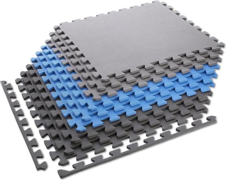 Immagine prodotto One Sudedamas kilimėlis treniruotėms HMS MP10,šviesiai pilkas-mėlynas-tamsiai pilkas, 60x60x1.0 cm, 9 d (1 cm)