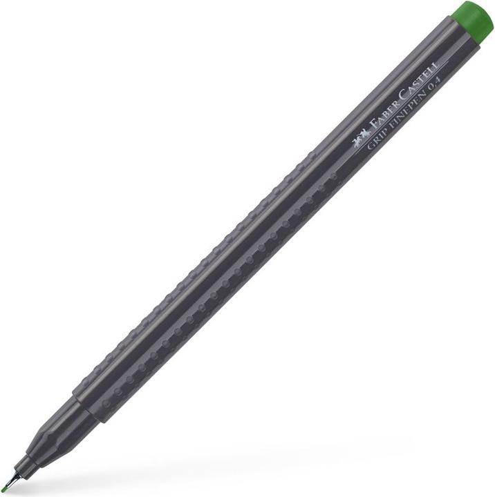 Actual product image Faber-Castell Finepen Grip 0.4 pemanent green olive (permanent olive, 1 x)