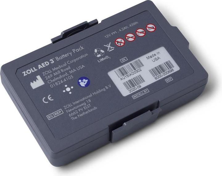 Produktbild Zoll Lithium Mangandioxid Batterie zu AED 3, Haltbarkeit 5 Jahre, 140 Schocks (1 Stk., Gerätespezifisch, 4200 mAh)