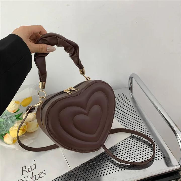 Produktbild Only-Bags.Store Love Heart Shape Umhängetasche Small Handbags Designer Crossbody Bags Solid Pu Leather Top Handle