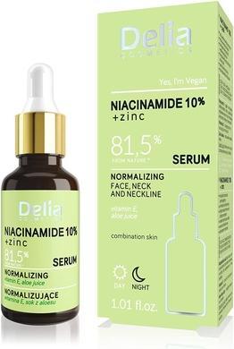 Productafbeelding Delia Cosmetics NIACINAMIDE 10%+ZINC Dag & Nacht Normaliserend Serum (30 ml)