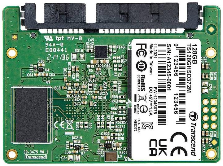 Produktbild Transcend HSD372M. SSD Speicherkapazität: 128 GB, SSD-Formfaktor: Half-slim, Lesegeschwindigkeit: 530 MB/s, Sc (128 GB, PCI-Express)