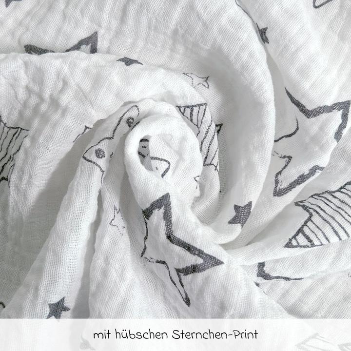 Actual product image Makian Muslin nappies & muslin cloths Muslin nappy / muslin cloth 4-pack 70 x 70 cm - stars (70 cm, 70 cm)