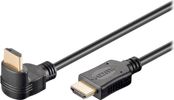Productafbeelding Tecline HDMI-kabel, schuin (versie 1), HDMI 1.3b, verguld, 19-pins HDMI mannetje/vrouwtje, 1,0 m (1 m)