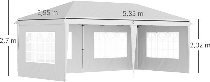 Actual product image Outsunny Folding pavilion with side walls (585 cm, 295 cm)